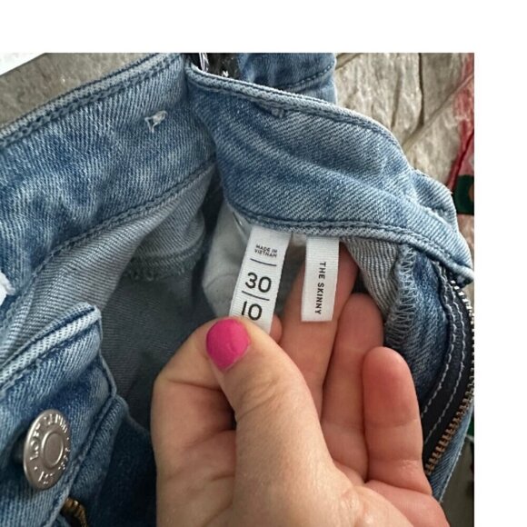 LOFT Relaxed Fit Denim Jeans Mid Rise Waist Vertical Seam Blue Women’s US 30/10 - Picture 5 of 6